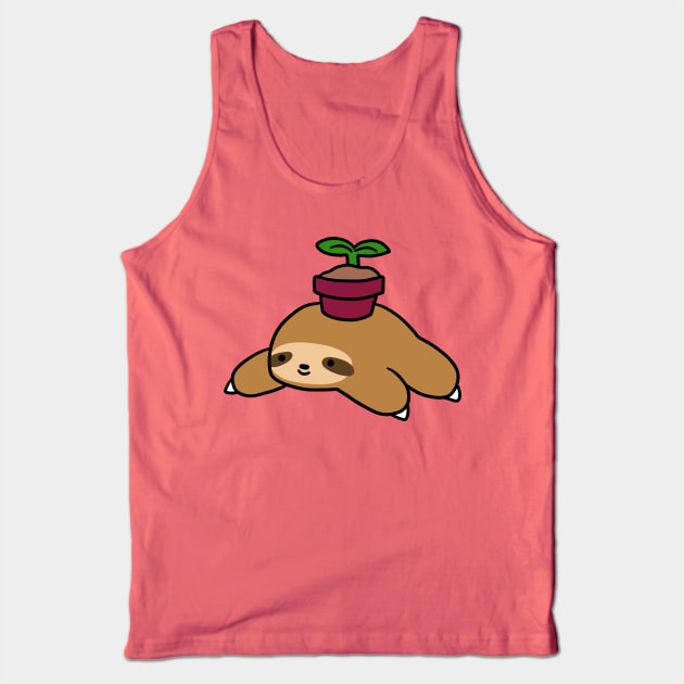 Potted Plant Sloth Tank Top by saradaboru